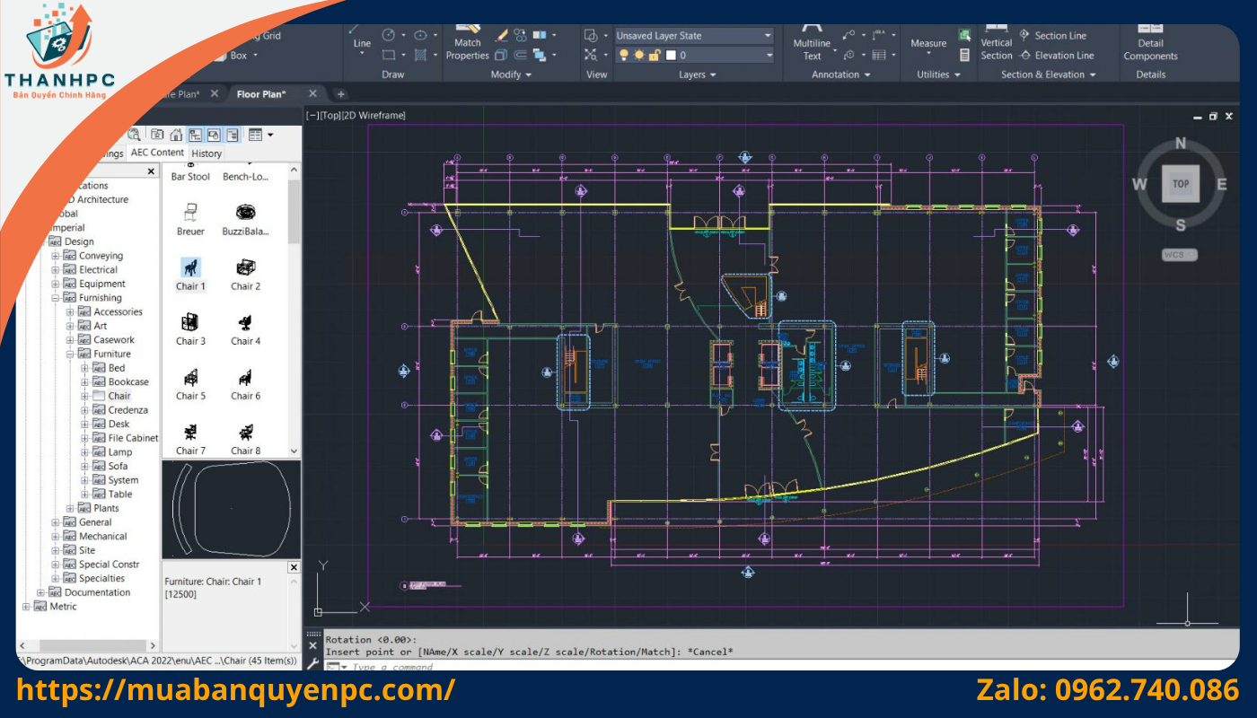 Giao diện vẽ Autocad 3d khi sử dụng bản quyền
